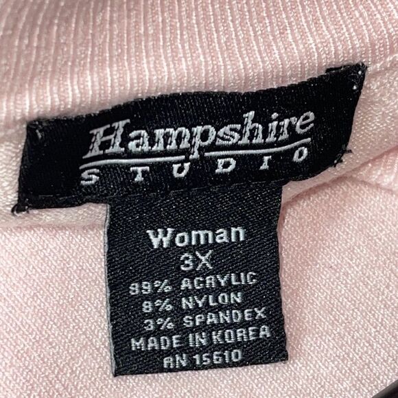 Hampshire Studio sweater womens plus size X3 Knit Crew neck Made In Korea Pink - Picture 6 of 6